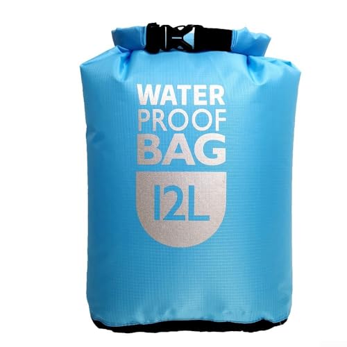 ReachMall Leichte, wasserdichte Tasche für Outdoor-Aktivitäten, praktischer Schnallenverschluss, Blau, 12 l von ReachMall