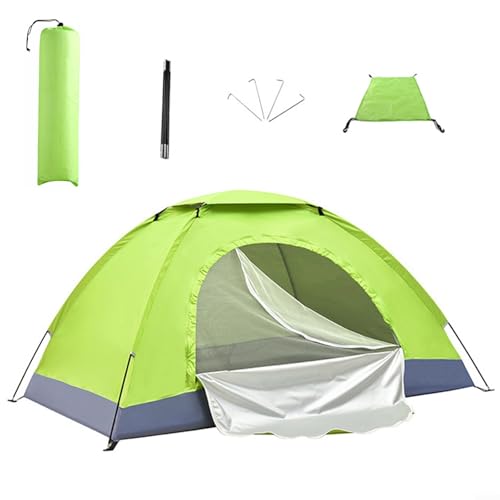 Ultraleichtes Outdoor-Campingzelt, tragbar, wasserdicht, Doppeltür-Campingzelt, für Rucksackreisen, Wandern und Ausflüge (1 Person, grün) von ReachMall