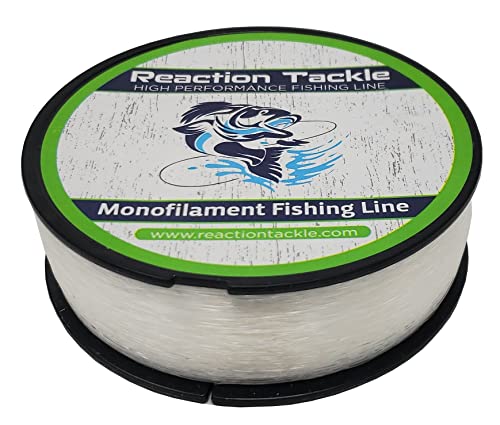 Reaction Tackle Monofile Angelschnur, starke und abriebfeste Nylon-Mono-Angelschnur, Süß- und Salzwasser-Angelschnur, transparent 25/350 von Reaction Tackle