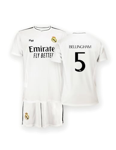 Real Madrid Home Kit Trikot und Shorts Saison 24/25, Bellingham, 6 Years, Replik Shirt Mit Offizieller Lizenz von Real Madrid