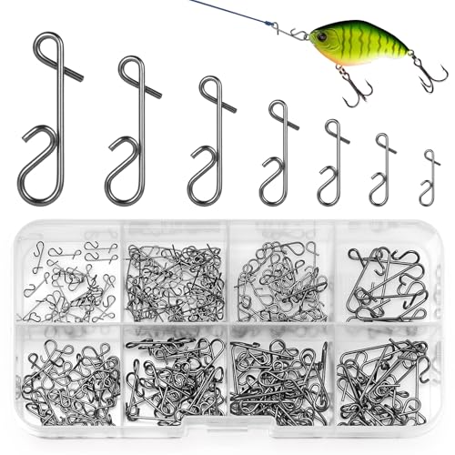 Realure 200 Stück Wirbel Angeln, Knotenlosverbinder Angeln Set 11mm-34mm, Edelstahl No Knot Verbinder 2kg-12kg, Snaps Angeln Knotenlos Schnurverbinder Knotenbinder Angelzubehör, für Meeresangeln Realure 200 Stück Wirbel Angeln, Knotenlosverbinder Angeln Set 11mm-34mm, Edelstahl No Knot Verbinder 2kg-12kg, Snaps Angeln Knotenlos Schnurverbinder Knotenbinder Angelzubehör, für Meeresangeln von Realure