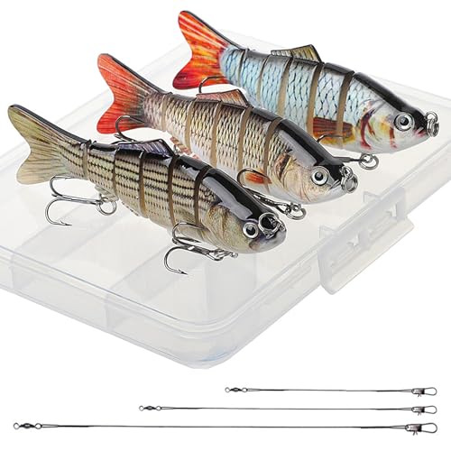 Realure 3 Stück Mehrgelenkige Hecht Köder mit 15cm 23cm 30cm Drahtspuren Hecht Angelköder Sets 3D Kunstköder Wobbler Langsam Sinkender Köder, für Süßwasser,Salzwasser, Forelle, Barsch Realure 3 Stück Mehrgelenkige Hecht Köder mit 15cm 23cm 30cm Drahtspuren Hecht Angelköder Sets 3D Kunstköder Wobbler Langsam Sinkender Köder, für Süßwasser,Salzwasser, Forelle, Barsch von Realure