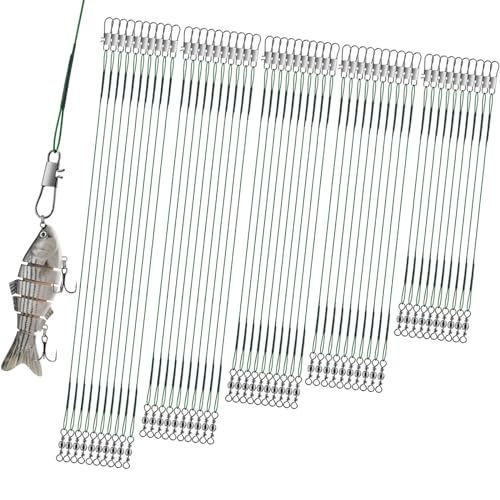 Realure 50 Stücke Stahlvorfach Hecht Angeln Set mit Wirbel & Snaps, 5größen Edelstahl Fischen Angelzubehör Raubfisch, Vorfach Angeln Vorfächer zum Spinnangeln, Vorfachschnur Für Salzwasser Süßwasser Realure 50 Stücke Stahlvorfach Hecht Angeln Set mit Wirbel & Snaps, 5größen Edelstahl Fischen Angelzubehör Raubfisch, Vorfach Angeln Vorfächer zum Spinnangeln, Vorfachschnur Für Salzwasser Süßwasser von Realure