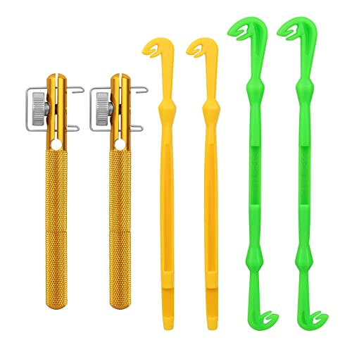 Realure 6 Stück Knotenbinder Angeln Hakenbindegerät mit Hakenschärfer für Fly Fishing Meeresangeln Angelzubehör (Metall, grün, gelb) Realure 6 Stück Knotenbinder Angeln Hakenbindegerät mit Hakenschärfer für Fly Fishing Meeresangeln Angelzubehör (Metall, grün, gelb) von Realure