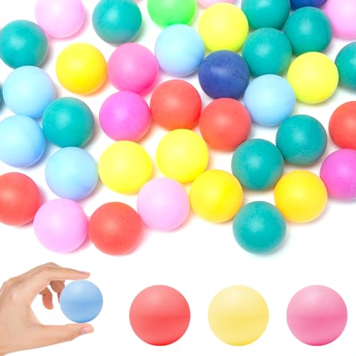 Rebanky 80 Stück 40mm Bunte Tischtennisbälle Kunststoff Ping Pong Bälle Bunt Runde Tischtennis Bälle Spielzeug Mischfarbe Trainingsbälle für Erwachsene und Kinder Familienspiele,Katzenspielzeug von Rebanky