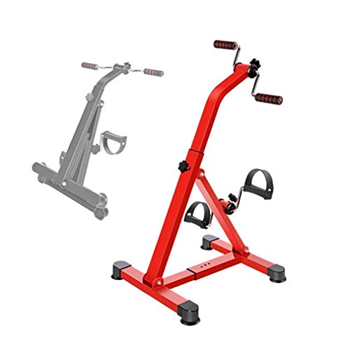 Rehabilitationsfahrrad, Tischwiderstand, Home-Office, Mini-Pedalfahrrad, oberes und unteres tragbares Pedaltrainerfahrrad A (Farbe: Rot) von RebeSCo