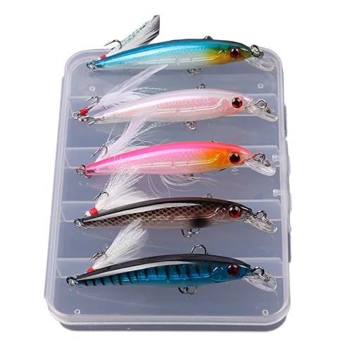 Rebellious 5 Stück Minnow Angelköder Schwimmende Harte Köder 6 8 G Wobbler Walleye Swimbait Zum Salzwasserfischen von Rebellious