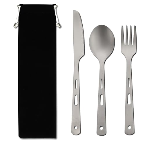 Rebellious Besteck Set Mit Tragbarer Tasche Messer Und Gabel Besteck Set Camping Utensilien Set Für Picknick Schule Und Büro von Rebellious