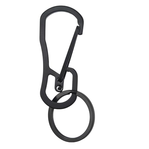 Rebellious Edelstahl Karabiner Schlüsselanhänger Robuster Gürtelclip Outdoor Schlüsselanhänger Clip Camping Schlüsselanhänger Schnalle von Rebellious