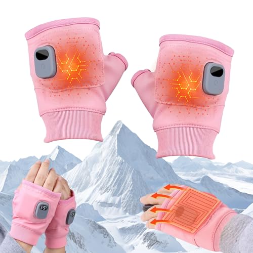 Beheizte Handschuhe für Damen | Intelligente Thermostat-Steuerung | Fingerlose & Vollheiz-Funktion | Wiederaufladbare Handwärmer für Arbeit, Radfahren & Skifahren von Recitem