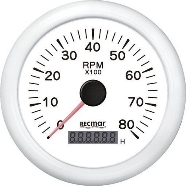 Recmar 0-8000 Rpm Tachometer Weiß 100 mm Recmar 0-8000 Rpm Tachometer Weiß 100 mm von Recmar