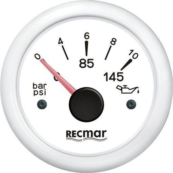 Recmar 10-184ºc 0/oil Pressure Indicator 10 Bar Weiß 51 mm Recmar 10-184ºc 0/oil Pressure Indicator 10 Bar Weiß 51 mm von Recmar