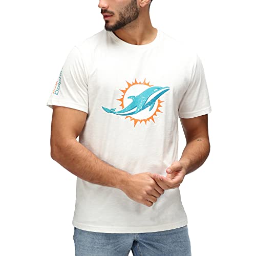 Re:Covered Shirt - NFL Miami Dolphins ecru weiß - L von Recovered