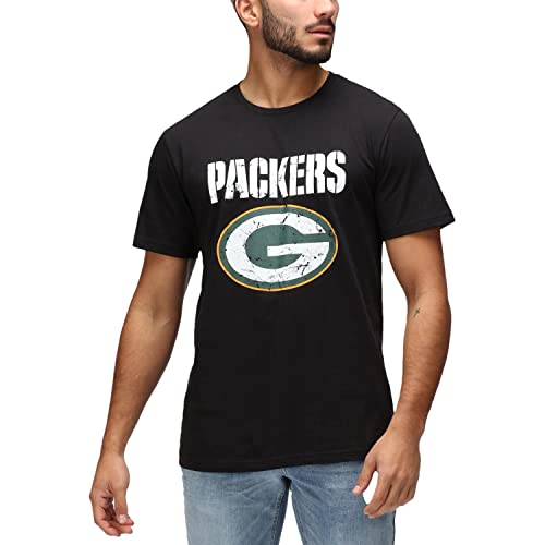 Re:Covered T-Shirt - Schwarz -Motiv: Green Bay Packers - Logo von Recovered