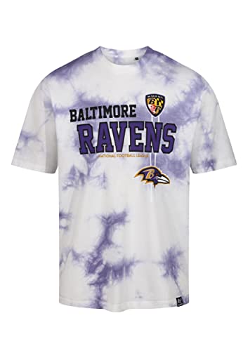 Recovered Baltimore Ravens NFL Tie-Dye Relaxed Oversized T-Shirt White Purple - 3XL von Recovered
