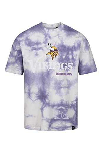 Recovered Minnesota Vikings NFL Tie-Dye Relaxed Oversized T-Shirt Purple White - L von Recovered