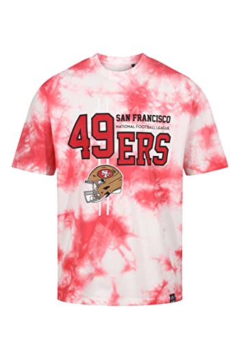 Recovered San Francisco 49ers NFL Tie-Dye Relaxed Oversized T-Shirt Red White - XL von Recovered