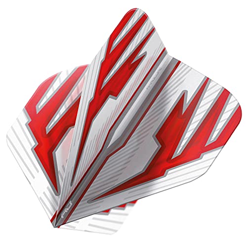 RED DRAGON Hardcore Radical Weiß und Rot Extra Dicke Standard Dart Flights - 4 Sätze pro Packung (12 Flights insgesamt) von RED DRAGON