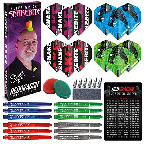 RED DRAGON Peter Wright Snakebite Dartpfeile Zubehörpaket von RED DRAGON