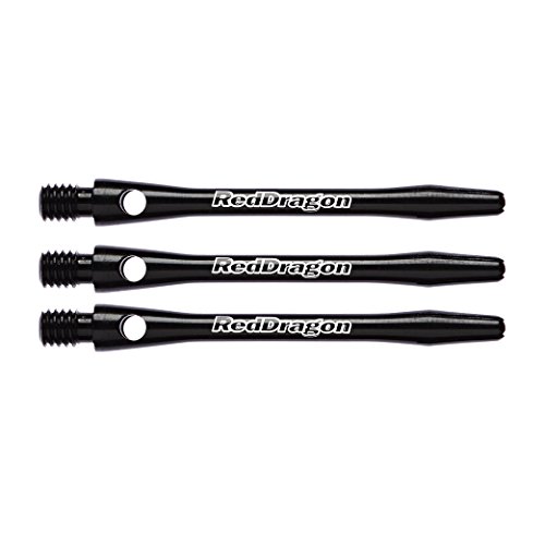 RED DRAGON Laser Etched Aluminium Medium Black Dart Shafts (4 Sets per pack) von RED DRAGON