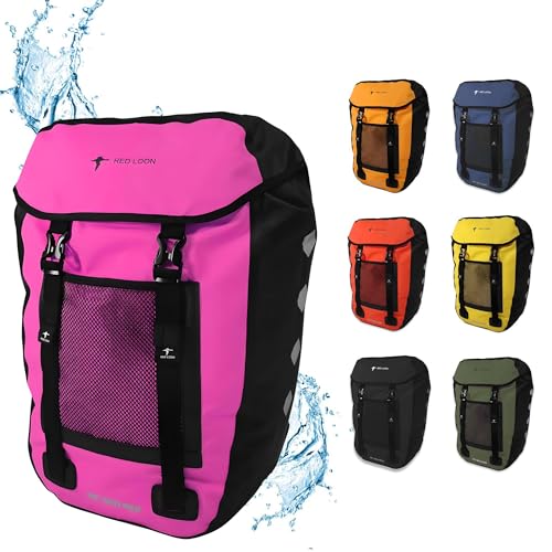 Red Loon Fahrradtasche eBike hinten - Bike Packing - Radtasche für Gepäckträger wasserdicht - Fahrradtasche - Hinterradtasche - Fahrradtasche Gepäckträger - Gepäckbox LKW-Plane Pro Plus pink von Red Loon