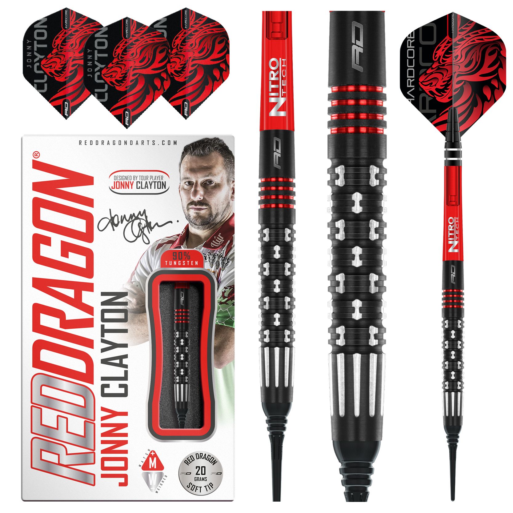Red Dragon Jonny Clayton Premier League SE Softdarts 90% Tungsten 20g Red Dragon Jonny Clayton Premier League SE Softdarts 90% Tungsten 20g von RedDragon