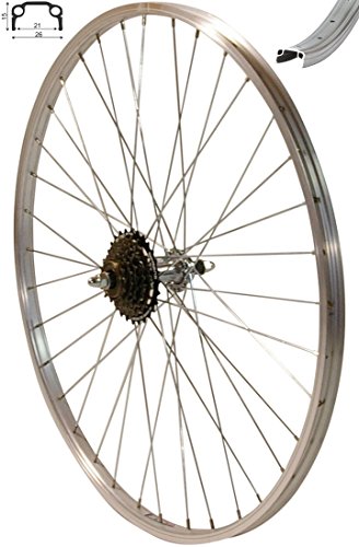 Redondo 26 Zoll Hinterrad Laufrad 26" Kasten Felge + 6-Fach Kranz Silber Redondo 26 Zoll Hinterrad Laufrad 26" Kasten Felge + 6-Fach Kranz Silber von Redondo