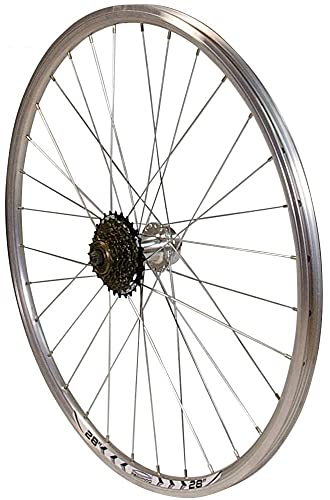 Redondo 28 Zoll Hinterrad Laufrad Felge QR Silber Disc + 6 Fach Shimano Kranz von Redondo