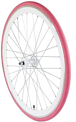 Redondo 28 Zoll Vorderrad Singlespeed Fixie Laufrad Felge Weiß Pink + Reifen Redondo 28 Zoll Vorderrad Singlespeed Fixie Laufrad Felge Weiß Pink + Reifen von Redondo