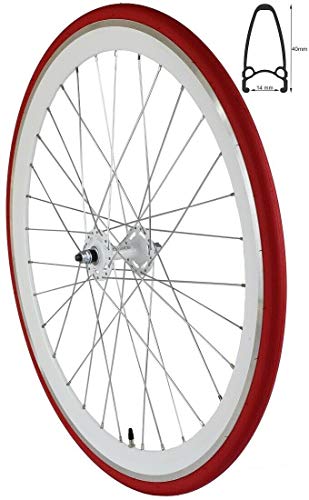 Redondo 28 Zoll Vorderrad Singlespeed Fixie Laufrad Felge Weiß Rot + Reifen Redondo 28 Zoll Vorderrad Singlespeed Fixie Laufrad Felge Weiß Rot + Reifen von Redondo