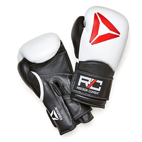 Combat Leather Training Glove - 10oz White/Black Combat Leather Training Glove - 10oz White/Black von Reebok