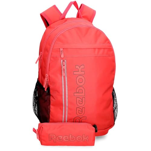 Reebok Adisson Rucksack + Schultasche, Rot, 30 x 48 x 15 cm, Polyester, 21,6 l, rot, Talla única, Rucksack + Federmäppchen von Reebok