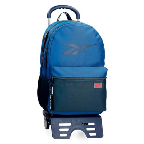 Reebok Atlantic Schulrucksack mit Trolley, Blau, 31 x 44 x 15 cm, Polyester, 20,46 l, blau, Schulrucksack mit Trolley von Reebok