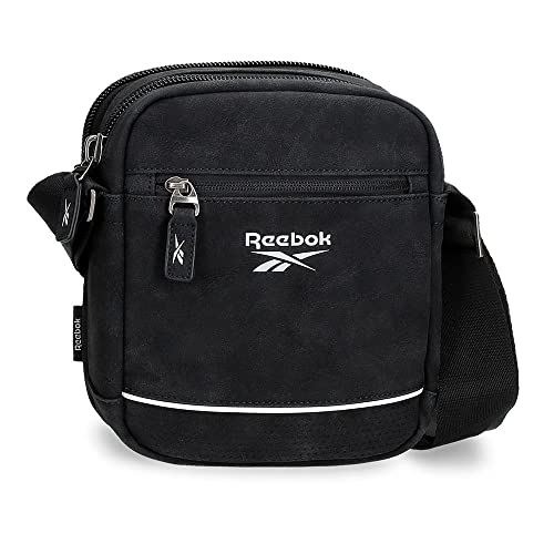 Reebok Cincinnati Umhängetasche Zwei Fächer Schwarz 17x22x7,5 cm Kunstleder von Reebok