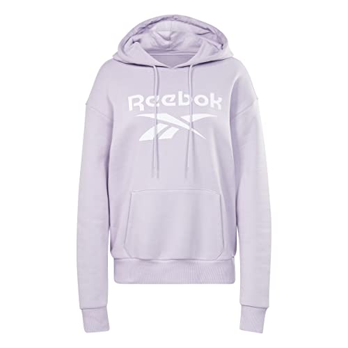 Reebok Damen Big Logo Fleece Hooded Track Top, Purple Oasis, L, Purple Oasis, 42 von Reebok