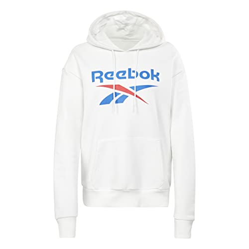 Reebok Damen Big Logo Fleece Hooded Track Top, Weiß, M, weiß, 38 von Reebok
