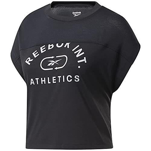 Reebok Damen Wor Supremium Logo Tee, Black, GV3259, Gr. XS von Reebok