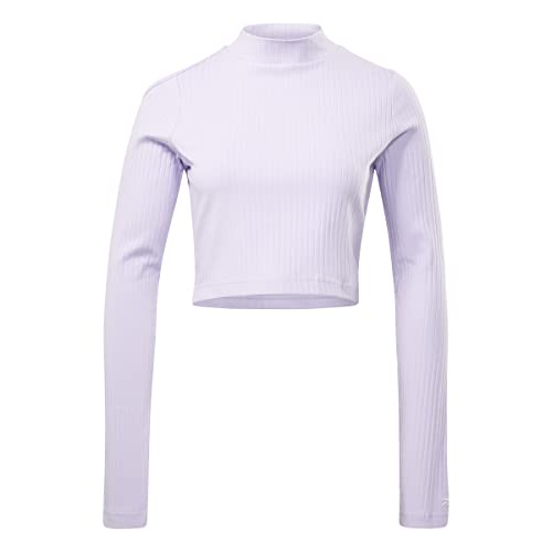 Reebok Damen Yoga Rib Langarm T-Shirt, Lila, 2XLS, violett, X-Large von Reebok