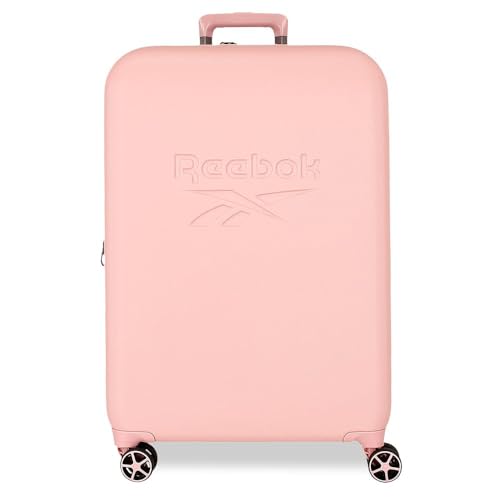 Reebok Franklin Koffer mittelgroß, Rosa, 49 x 70 x 27 cm, ABS-Kunststoff, Verschluss TSA 72L, 3,8 kg, 4 Doppelrollen von Joumma Bags, Rosa, Mittelgroßer Koffer von Reebok