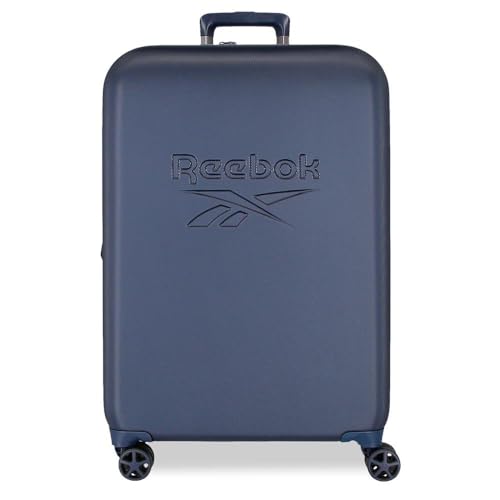 Reebok Franklin Koffer mittelgroß, blau, 49 x 70 x 27 cm, ABS-Kunststoff, TSA-Verschluss 72L, 3,8 kg, 4 Doppelrollen von Joumma Bags, blau, Mittelgroßer Koffer von Reebok