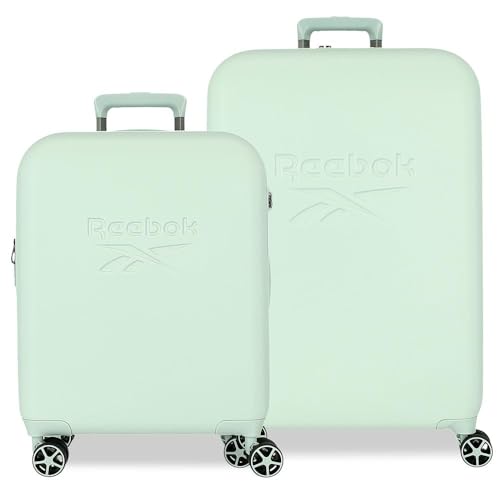 Reebok Franklin Kabinenkoffer-Set, aus ABS, einem robusten und leichten Material, TSA-Verschluss, Vier multidirektionale Doppelrollen von Joumma Bags, Minzgrün, 40 x 55 x 20 cm, 49 x 70 x 27 cm, Reebok Franklin Kabinenkoffer-Set, aus ABS, einem robusten und leichten Material, TSA-Verschluss, Vier multidirektionale Doppelrollen von Joumma Bags, Minzgrün, 40 x 55 x 20 cm, 49 x 70 x 27 cm, von Reebok