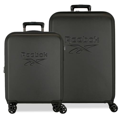 Reebok Franklin Kabinenkoffer-Set, aus ABS, einem robusten und leichten Material, TSA-Verschluss, Vier multidirektionale Doppelrollen von Joumma Bags, Schwarz, Koffer-Set Reebok Franklin Kabinenkoffer-Set, aus ABS, einem robusten und leichten Material, TSA-Verschluss, Vier multidirektionale Doppelrollen von Joumma Bags, Schwarz, Koffer-Set von Reebok