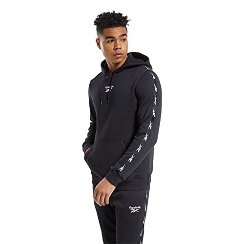 Reebok Herren Te Tape Hoodie, Black, GQ4212, Gr.XL von Reebok