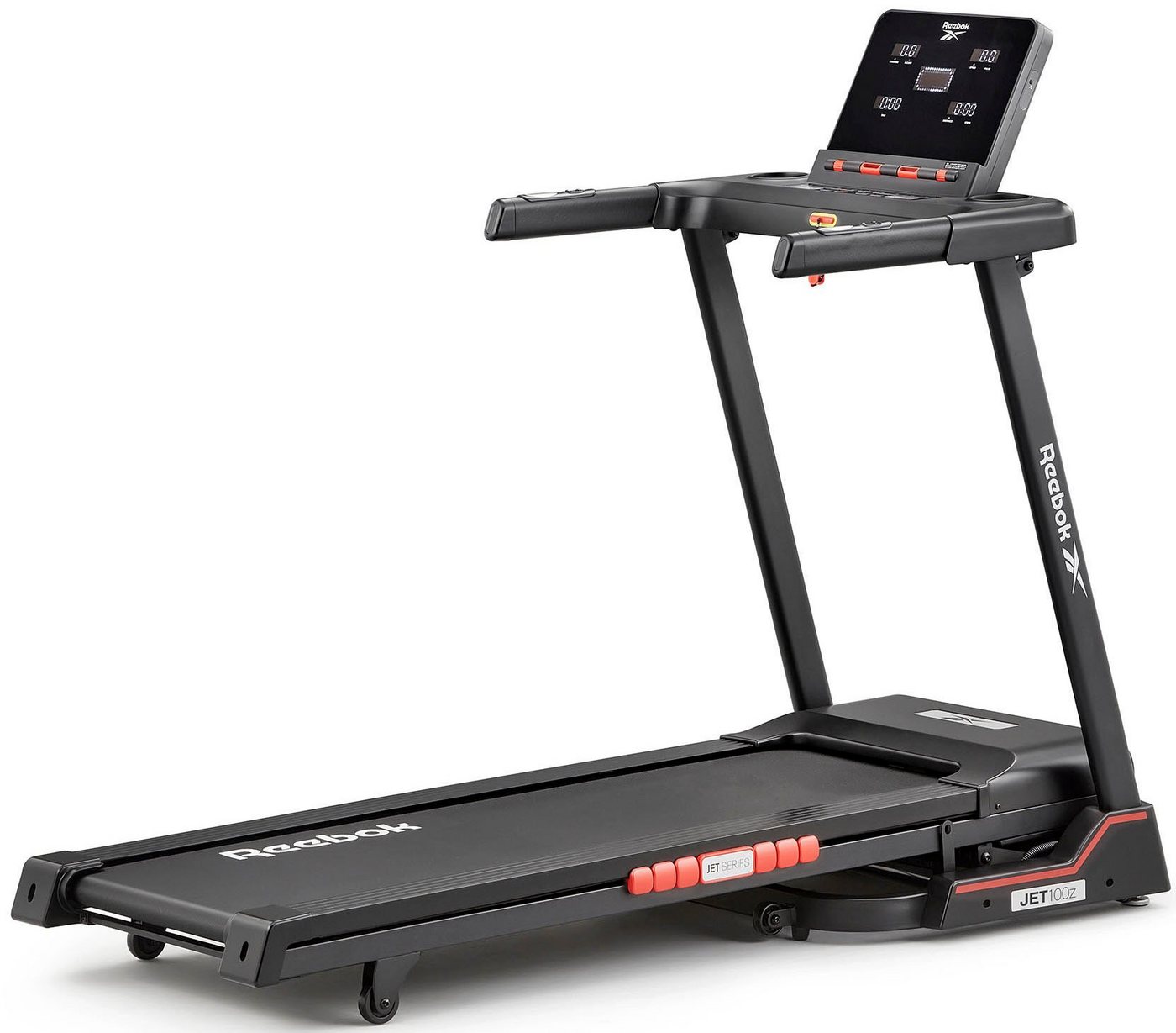 Reebok Laufband Jet 100z (mit LED-Display und eingebauten Handpulssensoren), bis max. 18 km/h, klappbar Reebok Laufband Jet 100z (mit LED-Display und eingebauten Handpulssensoren), bis max. 18 km/h, klappbar von Reebok