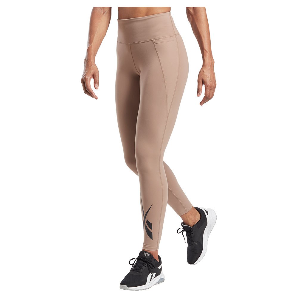 Reebok Lux Hr Vector Leggings Beige M / Regular Frau von Reebok