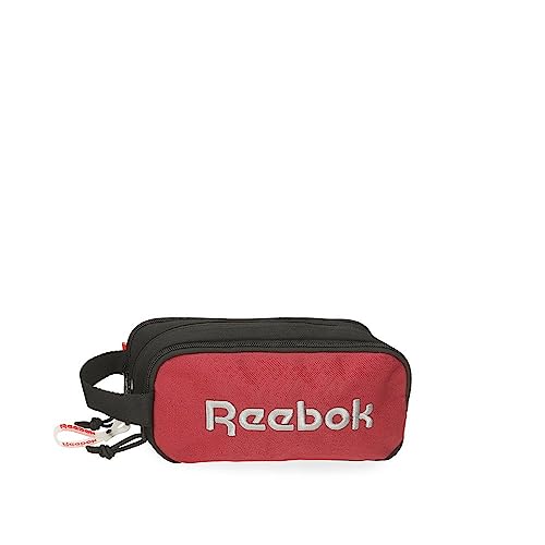 Reebok Portland Federmäppchen, dreifach, Schwarz, 22 x 10 x 9 cm, Polyester, Schwarz, Talla única, Dreifach-Etui von Reebok