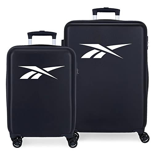 Reebok Portland Kofferset, Blau, 55/68 cm, starres ABS, seitliches Zahlenschloss, 104 l, 6 kg, 4 Doppelrollen, Handgepäck Reebok Portland Kofferset, Blau, 55/68 cm, starres ABS, seitliches Zahlenschloss, 104 l, 6 kg, 4 Doppelrollen, Handgepäck von Reebok