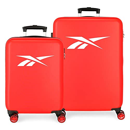 Reebok Portland Kofferset, Rot, 55/68 cm, starres ABS, seitliches Zahlenschloss, 104 l, 6 kg, 4 Doppelrollen, Handgepäck Reebok Portland Kofferset, Rot, 55/68 cm, starres ABS, seitliches Zahlenschloss, 104 l, 6 kg, 4 Doppelrollen, Handgepäck von Reebok
