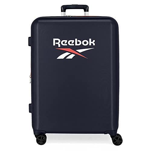 Reebok Roxbury Koffer, mittelgroß, Blau, 48 x 70 x 26 cm, fester ABS-Kunststoff, integrierter TSA-Verschluss, 81 l, 2,5 kg, 4 Doppelrollen, blau, Maleta mediana, Mittelgroßer Koffer Reebok Roxbury Koffer, mittelgroß, Blau, 48 x 70 x 26 cm, fester ABS-Kunststoff, integrierter TSA-Verschluss, 81 l, 2,5 kg, 4 Doppelrollen, blau, Maleta mediana, Mittelgroßer Koffer von Reebok