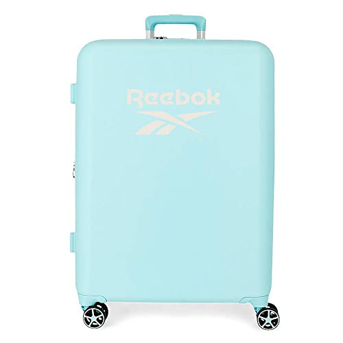 Reebok Roxbury Mittelgroßer Koffer, Türkis, 48 x 70 x 26 cm, starres ABS, integrierter TSA-Verschluss, 81 l, 2,5 kg, 4 Doppelrollen von Reebok